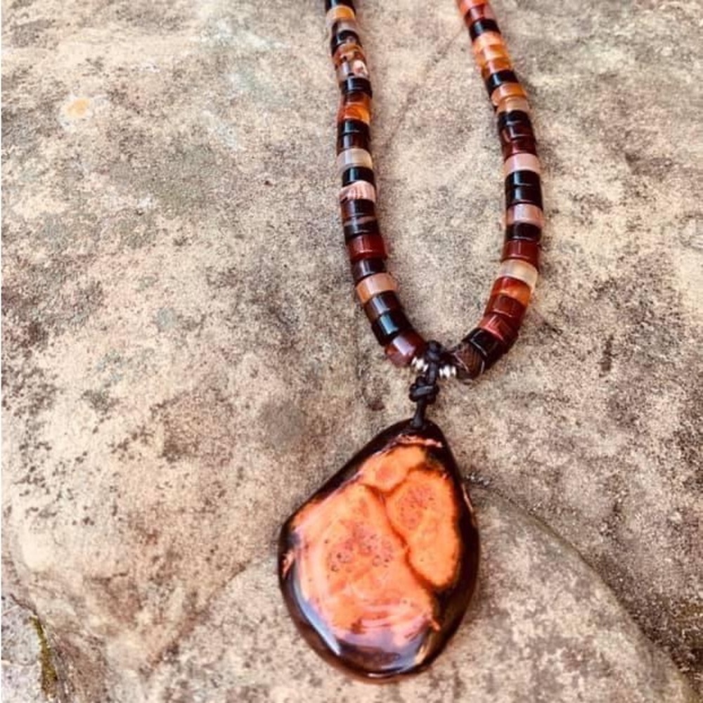 Gorgeous handcrafted natural stone necklace